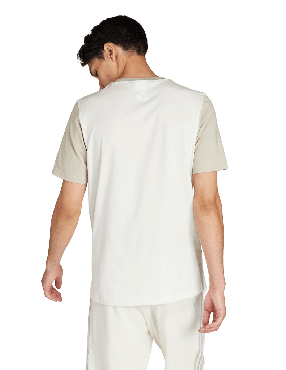 camiseta hombre adidas manga corta blanco/beige