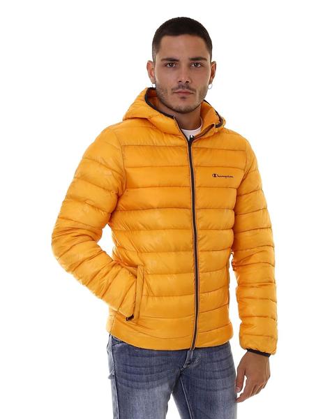 PLUMIFERO CHAMPION HOMBRE, CON CAPUCHA AMARILLO