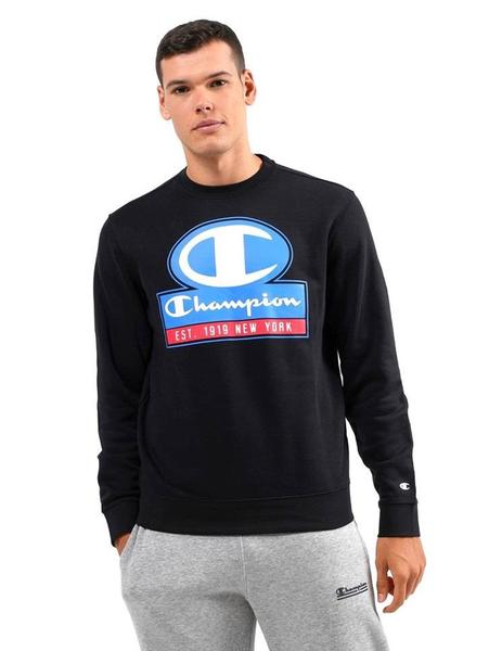 SUDADERA CHAMPION HOMBRE CUELLO REDONDO NEGRO