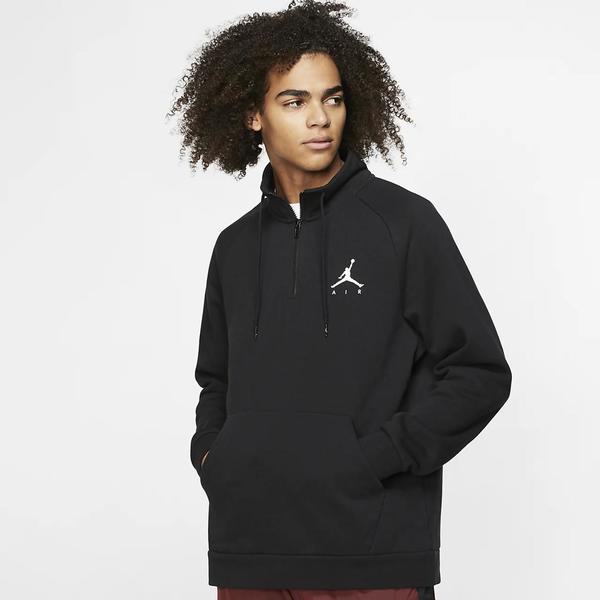 JORDAN SUDADERA FLC 1/2 CREMALLERA, NEGRA