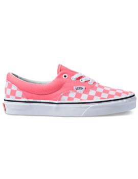 ZAPATILLA VANS UA ERA, CUADROS ROSA/BLANCO