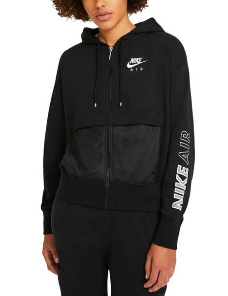 SUDADERA NIKE ABIERTA CON CAPUCHA NEGRO