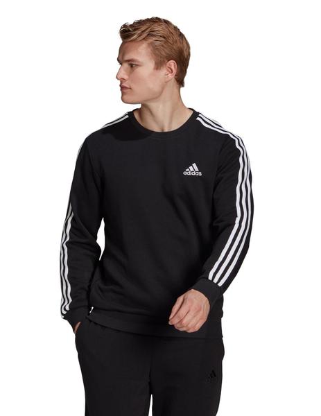 Propio Coronel También SUDADERA ADIDAS PARA HOMBRE, NEGRA CON BANDAS BLANCAS