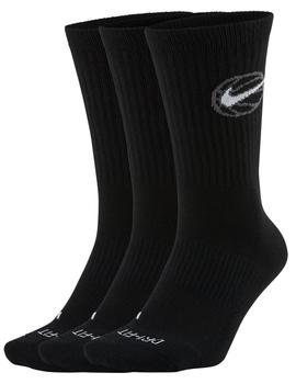 CALCETIN NIKE EVERYDAY, CREW BASKETBALL SOCKS ( 3 UNI.) NEGRO