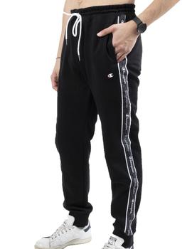 PANTALON CHAMPION LARGO CON BANDAS,  NEGRO