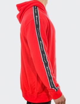 SUDADERA CAPUCHA CHAMPION CON BANDAS, ROJA