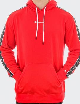 SUDADERA CAPUCHA CHAMPION CON BANDAS, ROJA