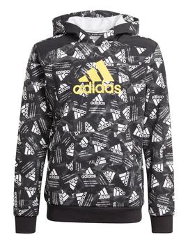 SUDADERA ADIDAS CAPUCHA NIÑO, LOGOS