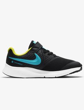 NIKE STAR RUNNER 2 VELCRO, NEGRO TURQUESA