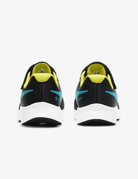 NIKE STAR RUNNER 2 VELCRO, NEGRO TURQUESA