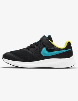 NIKE STAR RUNNER 2 VELCRO, NEGRO TURQUESA