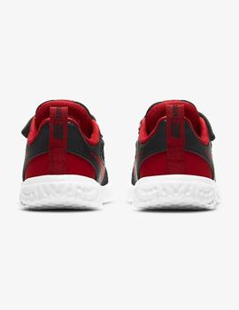 NIKE REVOLUTION 5 BABY VELCRO, NEGRA/ROJO