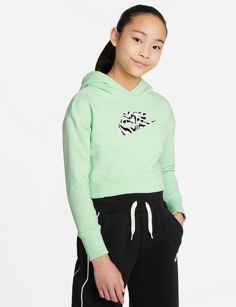 SUDADERA NIKE CON CAPUCHA VERDE, NIÑA