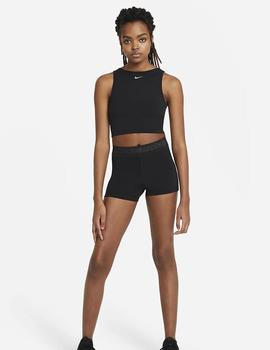 TOP LARGO NIKE AJUSTADA PRO WOMEN'S NEGRA 