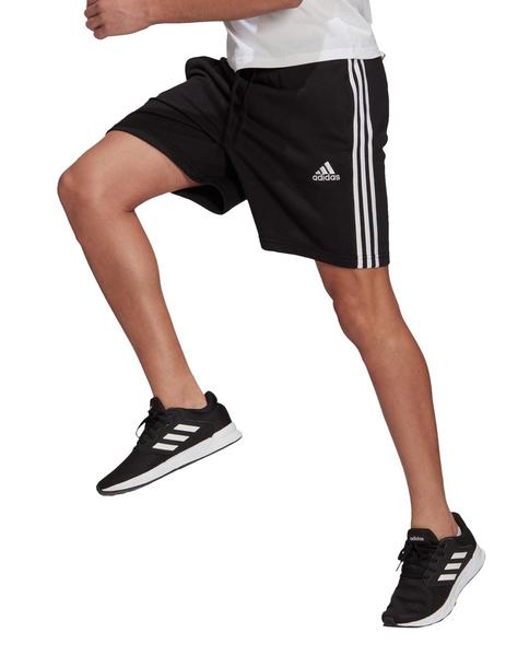 malla lobo Dar SHORT ADIDAS DE ALGODON PARA HOMBRE 3 STR NEGRO/BLANCO