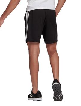 SHORT ADIDAS HOMBRE, ALGODÓN, BANDAS NEGRO/BLANCO