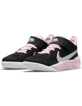 NIKE TEAM HUSTLE D 10 LITTLE KIDS', NEGRA/ROSA 