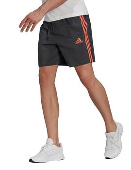 SHORT ADIDAS  3S CHELSEA, NEGRO/NARANJA