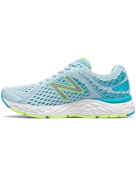 NEW BALANCE FRESHFOAM 680V7,MUJER,CELESTE/VERDE