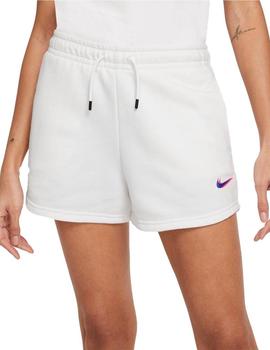 SHORT NIKE MUJER ALGODON, BLANCO