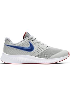 NIKE STAR RUNNER 2 ZAPATILLA JUNIOR GRIS/ROJA