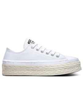 CONVERSE  ESPADRILLE OX WHITE/BLACK/NATURAL