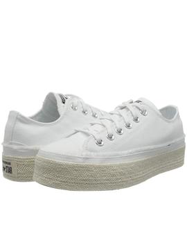 CONVERSE  ESPADRILLE OX WHITE/BLACK/NATURAL