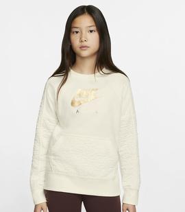 SUDADERA NIKE AIR NIÑA CUELLO REDONDO CRUDO