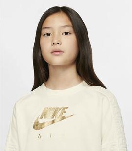 SUDADERA NIKE AIR NIÑA CUELLO REDONDO CRUDO