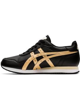 ZAPATILLA ASICS, TIGER RUNNER, NEGRA/ORO