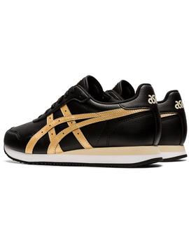 ZAPATILLA ASICS, TIGER RUNNER, NEGRA/ORO