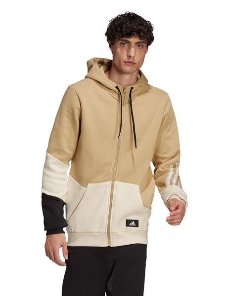 SUDADERA ABIERTA ADIDAS CAPUCHA HOMBRE, CAMEL
