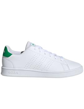 ZAPATILLA ADIDAS ADVANTAGE JUNIOR, BLANCO/VERDE