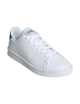 ZAPATILLA ADIDAS ADVANTAGE JUNIOR, BLANCO/VERDE