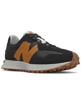 NEW BALANCE 327 HOMBRE, NEGRO/NARANJA