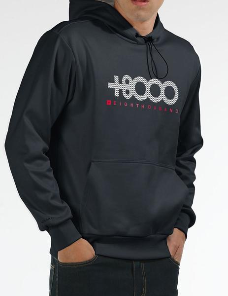 SUDADERA +8000 CON CAPUCHA, TERMICA PARA HOMBRE, NEGRA