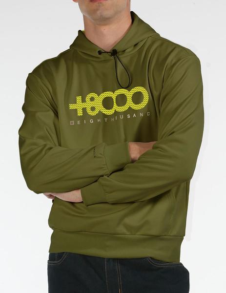 SUDADERA TERMICA PARA HOMBRE CON CAPUCHA +8000, VERDE