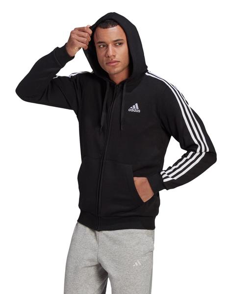 SUDADERA ADIDAS ABIERTA NEGRA/BLANCA,