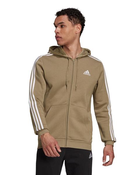 SUDADERA ADIDAS ABIERT CON CAPUCHA CAMEL, CON