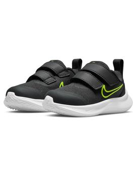 ZAPATILLA NIKE STAR RUNNER 3 BEBÉ, CON VELCRO, GRIS