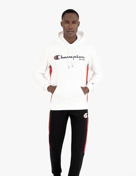 SUDADERA DE CAPUCHA CHAMPION BLANCA, LINEA BASKET