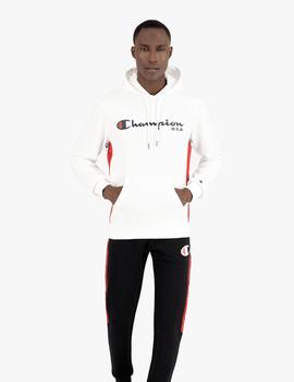 SUDADERA DE CAPUCHA CHAMPION BLANCA, LINEA BASKET