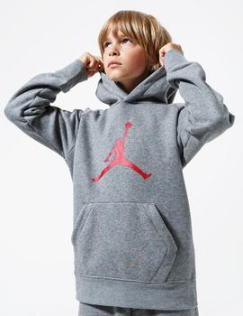 SUDADERA JORDAN JUMPMAN CON CAPUCHA GRIS, JUNIOR