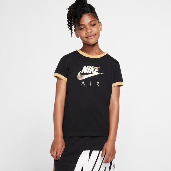 CAMISETA MANGA CORTA NIKE, NIÑA NEGRA/ORO