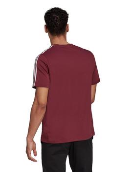 CAMISETA ADIDAS MANGA CORTA GRANATE BANDAS BLANCAS