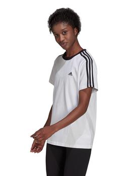 CAMISETA ADIDAS MUJER BLANCA TRES BANDAS NEGRA