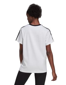 CAMISETA ADIDAS MUJER BLANCA TRES BANDAS NEGRA