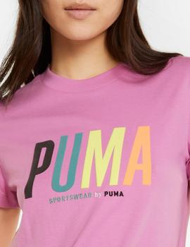 CAMISETA PUMA MUJER MANGA CORTA ROSA