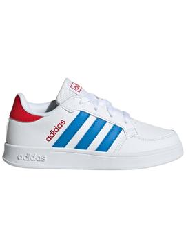 ZAPATILLA ADIDAS CLÁSICA BREAKNET KID, BLANCA/AZUL