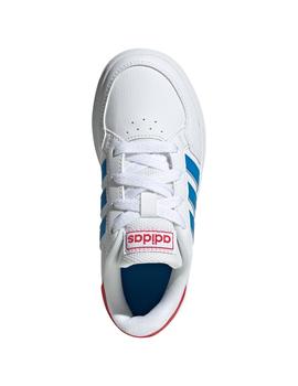 ZAPATILLA ADIDAS CLÁSICA BREAKNET KID, BLANCA/AZUL